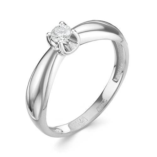 Помолвочное кольцо из белого золота с бриллиантом (043283)