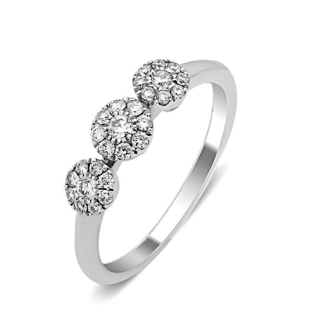 Кольцо из белого золота с бриллиантами (015109)