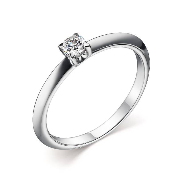 Помолвочное кольцо из белого золота с бриллиантом (048329)