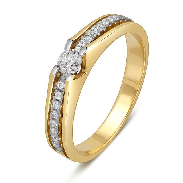 Помолвочное кольцо из белого золота с бриллиантами (053826)