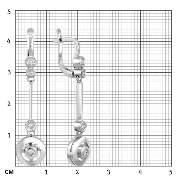 Серьги из белого золота с бриллиантами (027123)