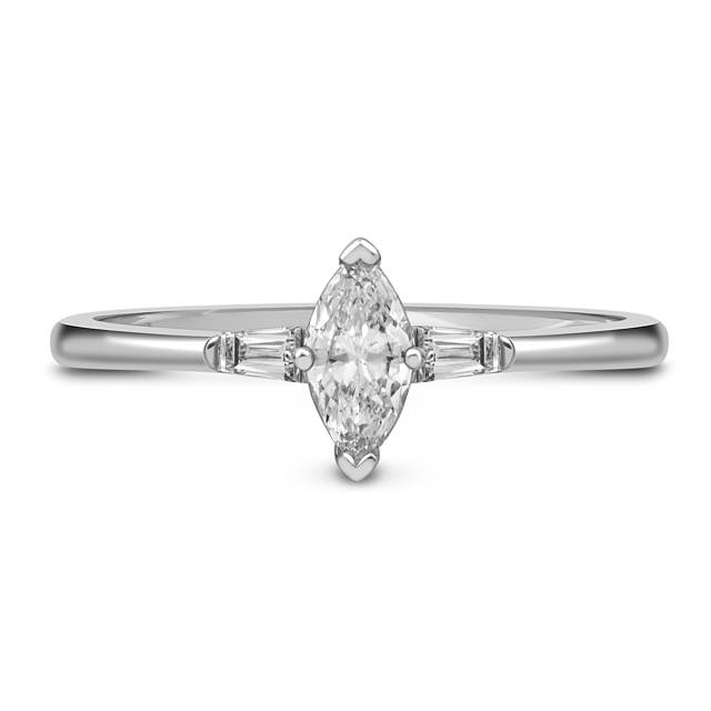 Помолвочное кольцо из белого золота с бриллиантами (051310)
