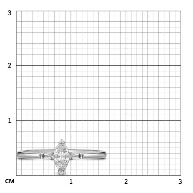 Помолвочное кольцо из белого золота с бриллиантами (051310)
