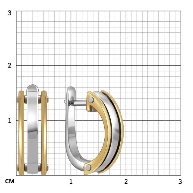 Серьги из комбинированного золота (051341)