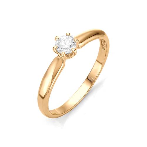 Помолвочное кольцо из жёлтого золота с бриллиантом (033437)