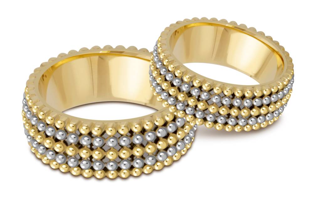 Обручальное кольцо из комбинированного золота (040966)