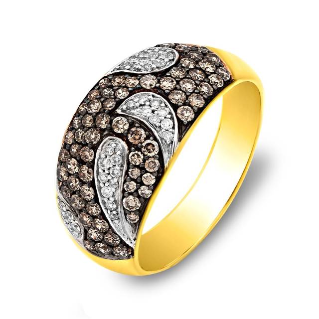 Кольцо из жёлтого золота с бриллиантами (024795)