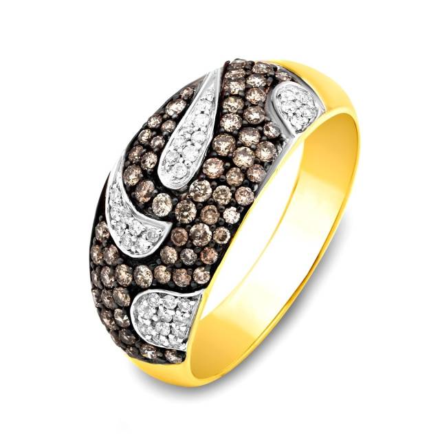 Кольцо из жёлтого золота с бриллиантами (024795)