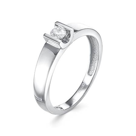 Помолвочное кольцо из белого золота с бриллиантом (043514)