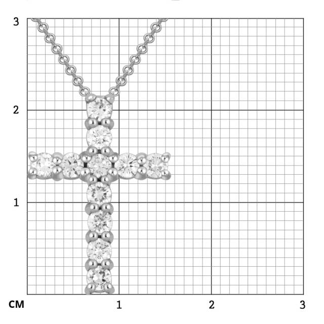 Колье крест из платины с бриллиантами (047310)