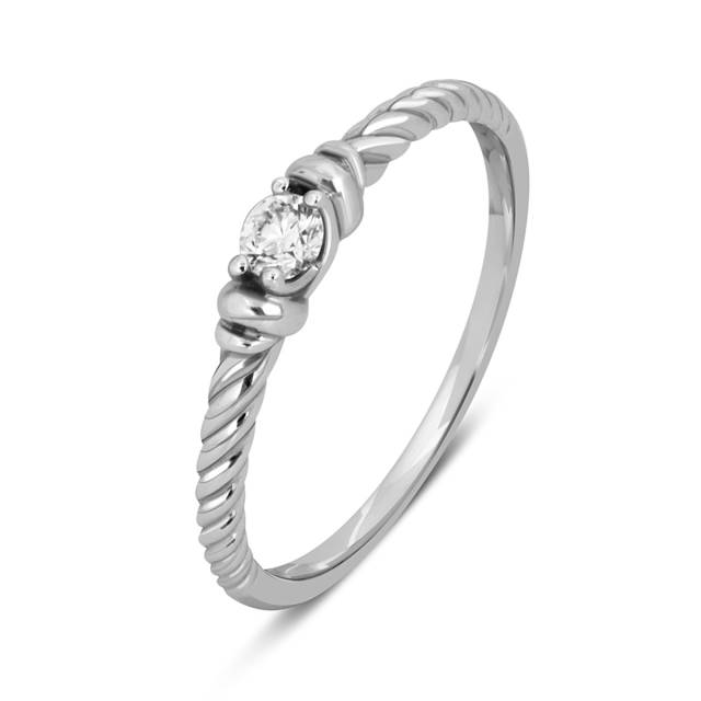 Помолвочное кольцо из белого золота с бриллиантом (043195)