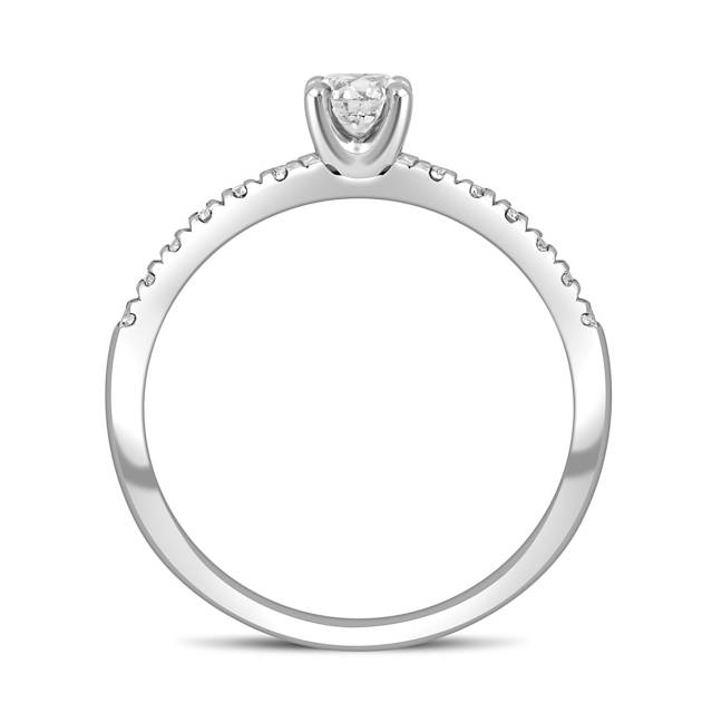Помолвочное  кольцо из белого золота с бриллиантами (048967)