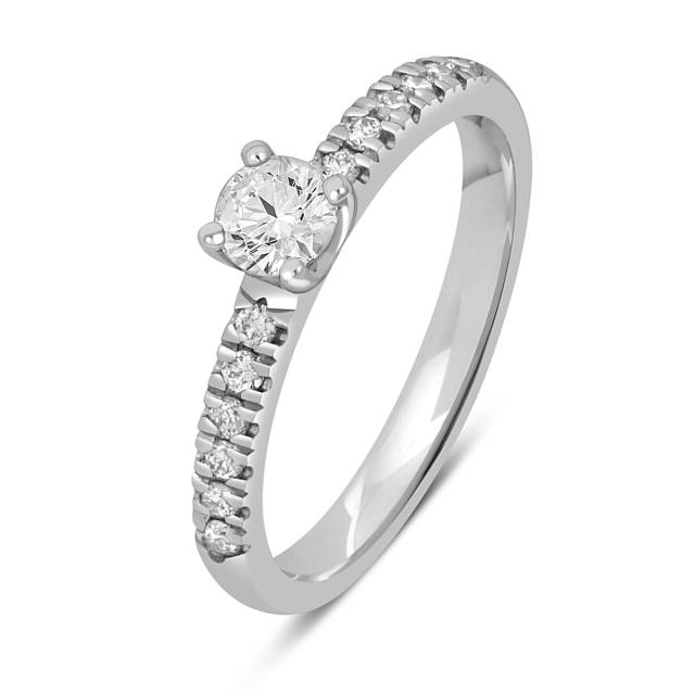 Помолвочное кольцо из белого золота с бриллиантами (048967)