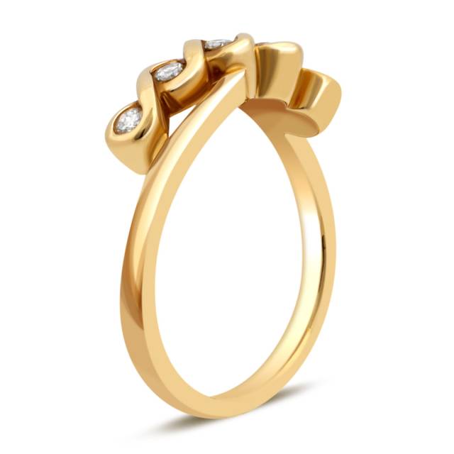 Кольцо из жёлтого золота с бриллиантами (019964)