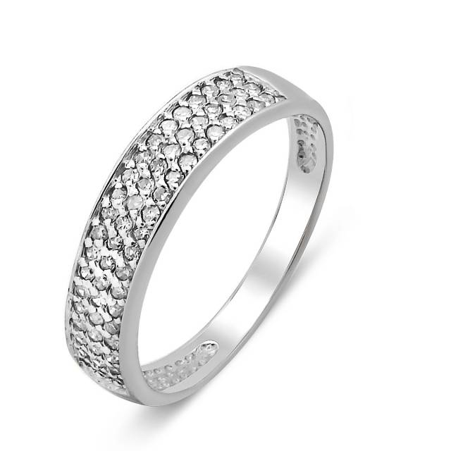 Кольцо из белого золота с бриллиантами (028302)