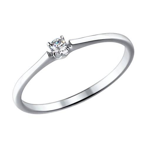 Помолвочное кольцо из белого золота с бриллиантом (036585)