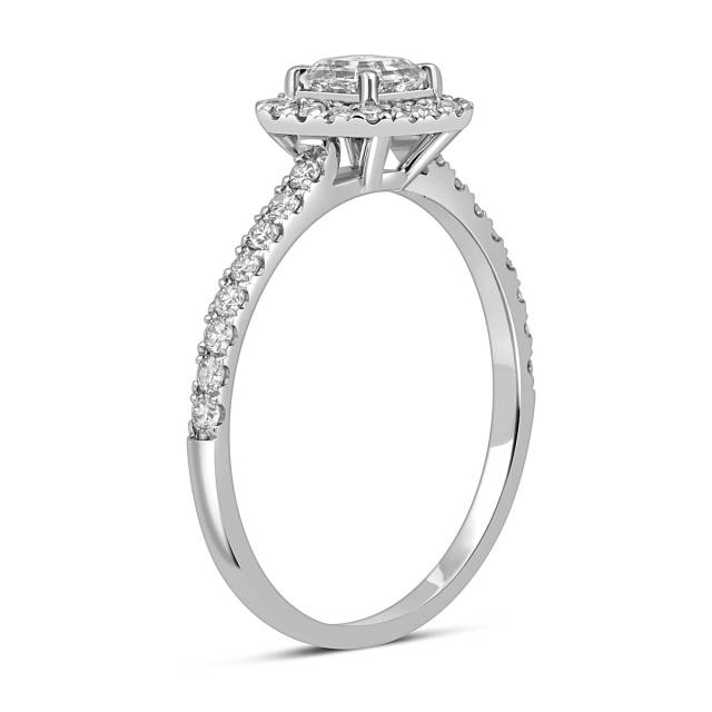 Помолвочное кольцо из белого золота с бриллиантами (053728)
