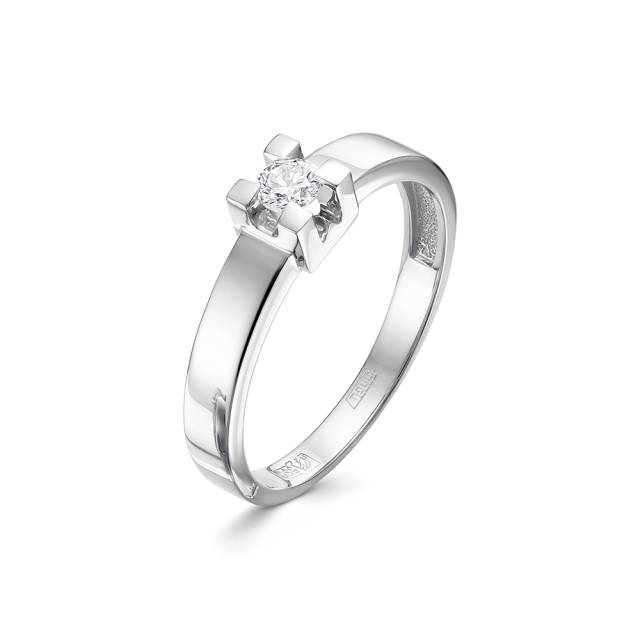 Помолвочное кольцо из белого золота с бриллиантом (043516)