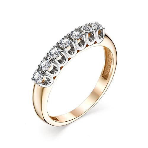 Кольцо из комбинированного золота с бриллиантами (043502)