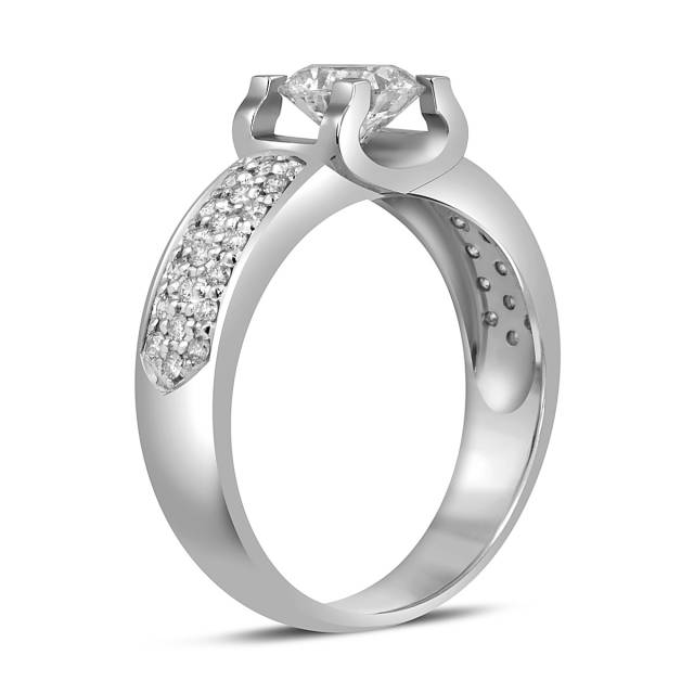 Помолвочное кольцо из белого золота с бриллиантами  (054430)