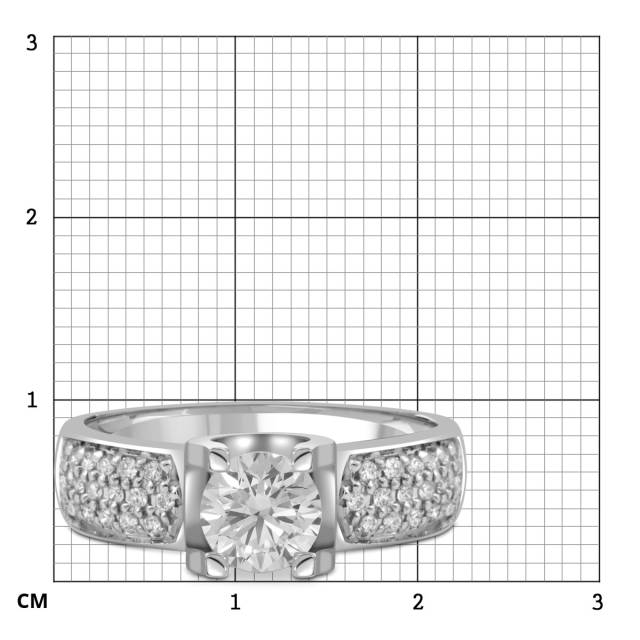 Помолвочное кольцо из белого золота с бриллиантами  (054430)