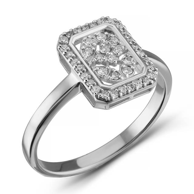 Кольцо из белого золота с бриллиантами (063143)