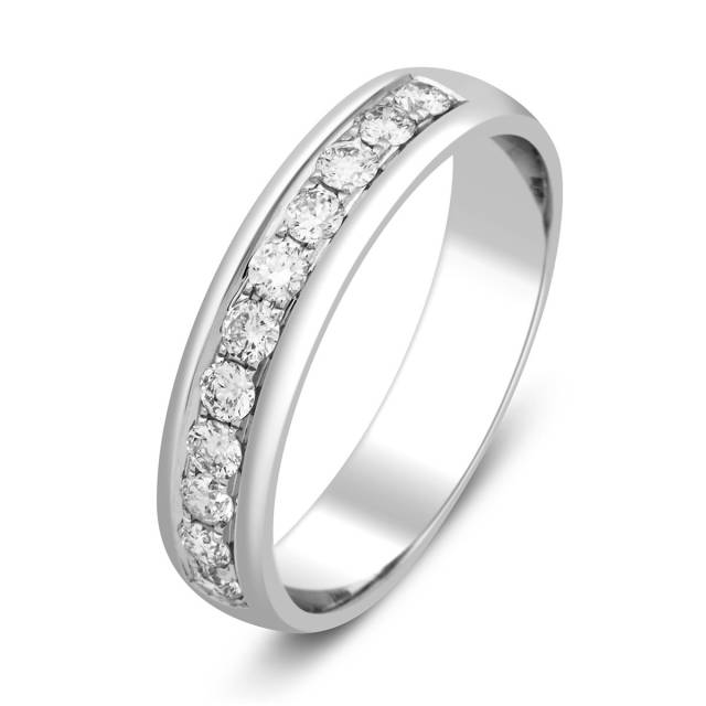 Обручальное кольцо из белого золота с бриллиантами (023342)