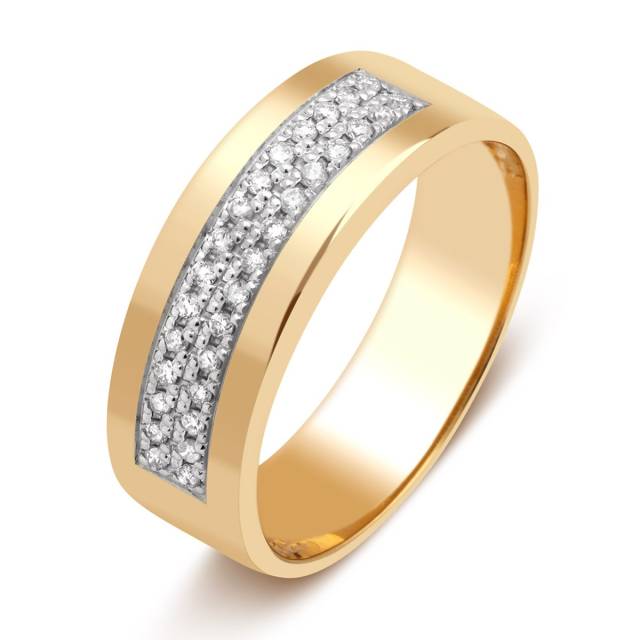 Обручальное кольцо из жёлтого золота с бриллиантами (026104)