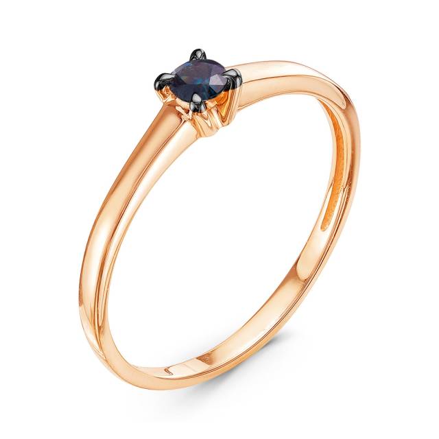 Помолвочное кольцо из красного золота с сапфиром (050004)