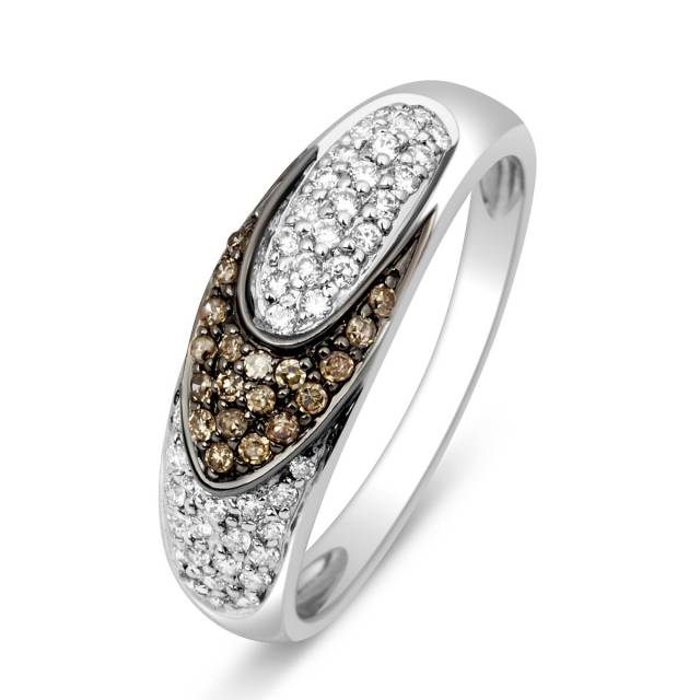 Кольцо из белого золота с бриллиантами (001125)