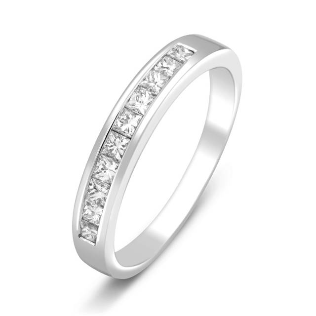 Обручальное кольцо из белого золота с бриллиантами (009383)