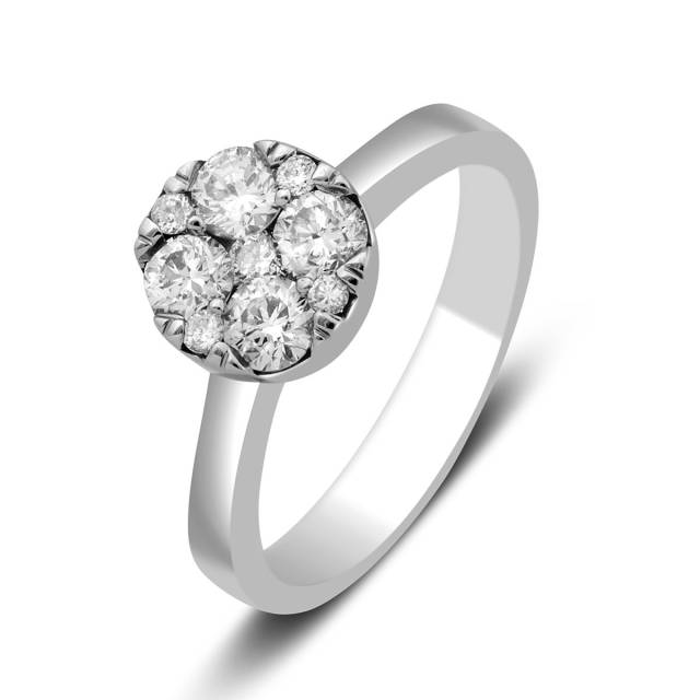 Кольцо из белого золота с бриллиантами (011420)