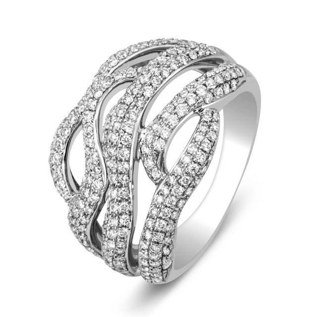Кольцо из белого золота с бриллиантами (012925)