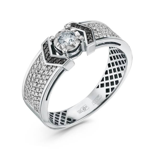 Помолвочное кольцо из белого золота с бриллиантами (055788)