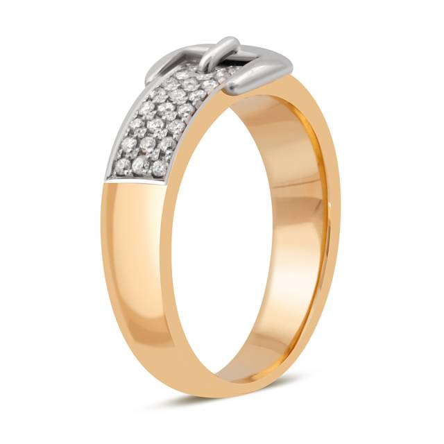 Кольцо из красного золота с бриллиантами (029382)