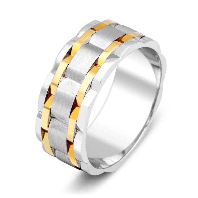 Обручальное кольцо из комбинированного золота (014770)