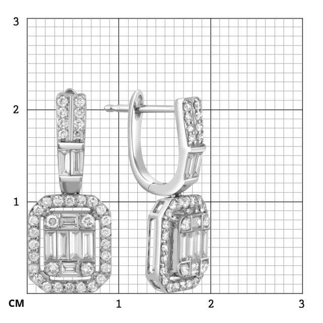 Серьги из белого золота с бриллиантами (046877)