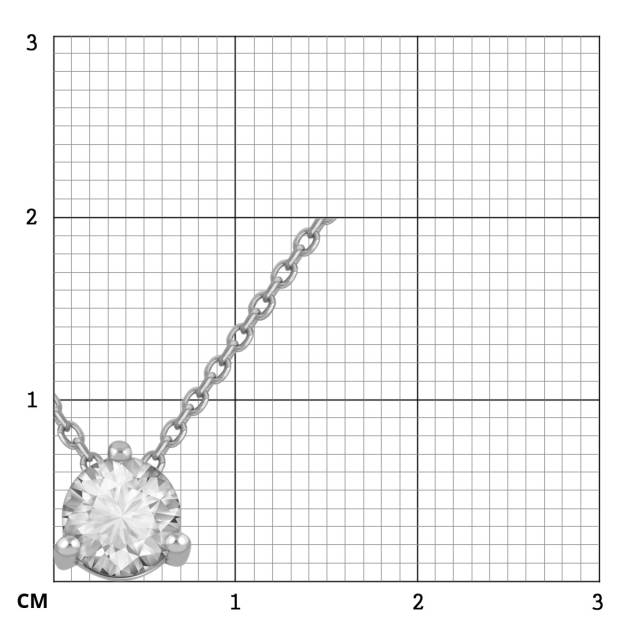 Колье из белого золота с бриллиантом (049709)