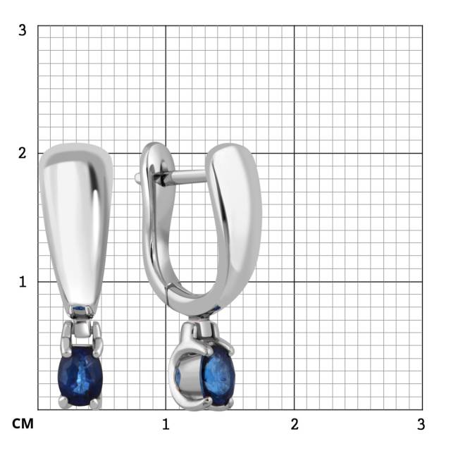 Серьги из белого золота с сапфирами (045477)