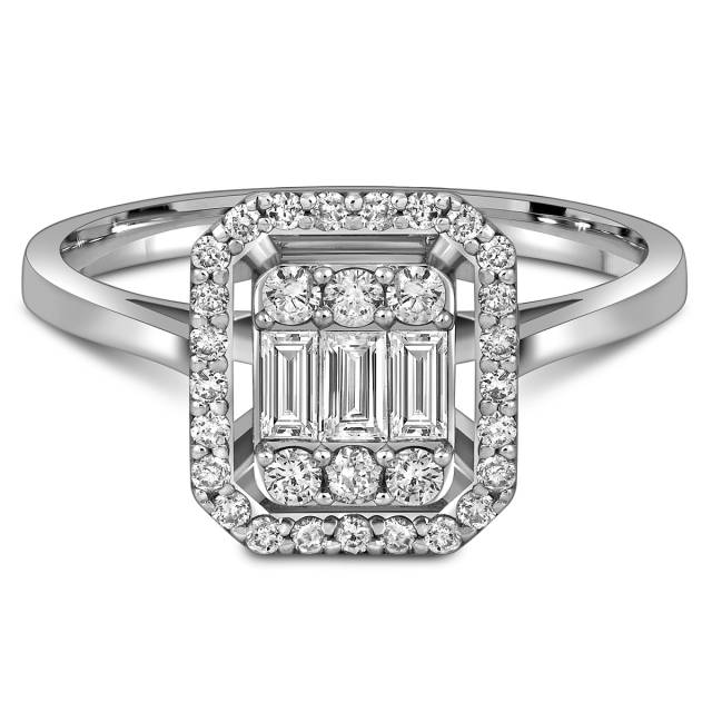 Кольцо из белого золота с бриллиантами (057784)