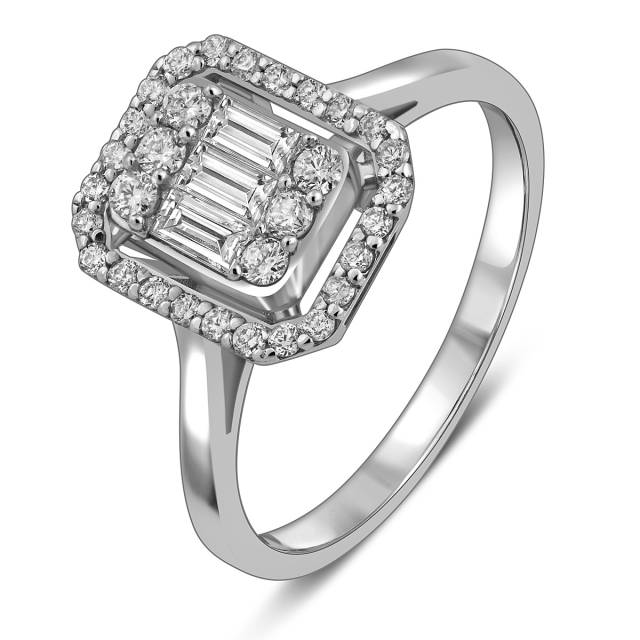 Кольцо из белого золота с бриллиантами (057784)