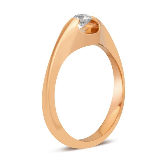 Помолвочное кольцо из красного золота с бриллиантом (030863)
