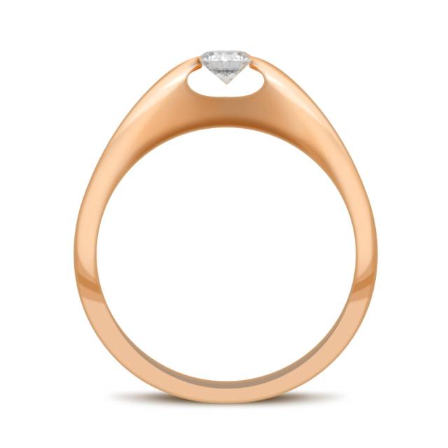 Помолвочное кольцо из красного золота с бриллиантом (030863)