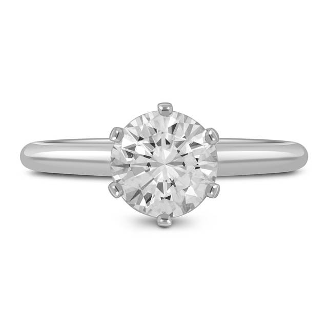 Помолвочное  кольцо из белого золота с бриллиантом (050879)