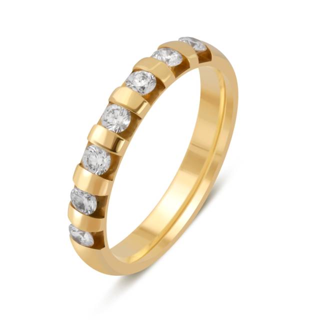 Обручальное кольцо из жёлтого золота с бриллиантами (026082)