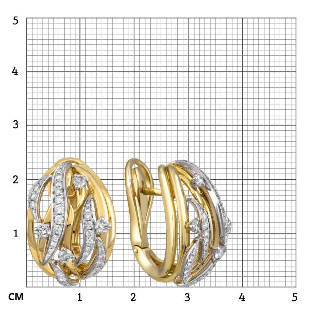 Серьги из жёлтого золота с бриллиантами (053806)