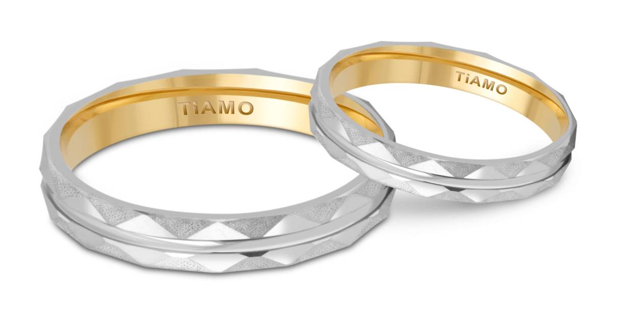 Обручальное кольцо из комбинированного золота Tiamo (041070)