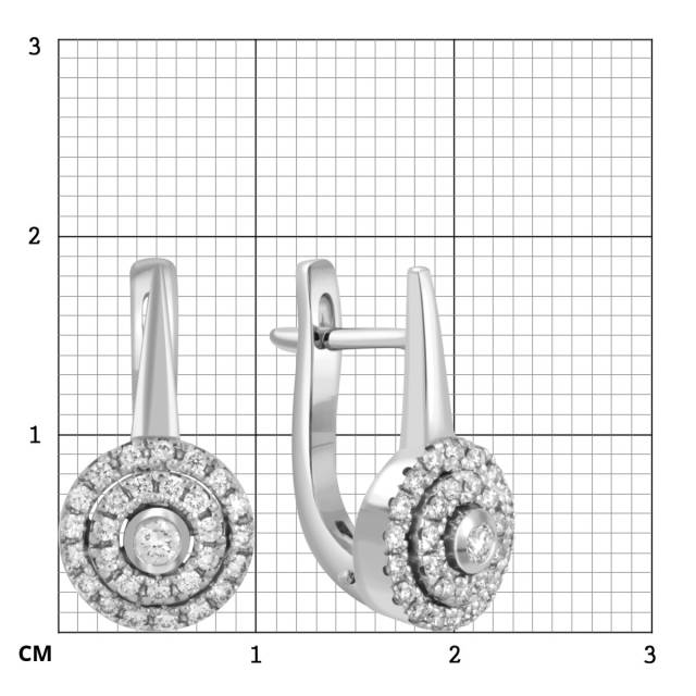 Серьги из белого золота с бриллиантами (027121)