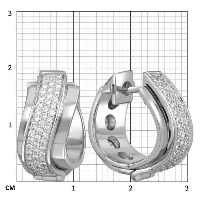 Серьги из белого золота с бриллиантами (049769)