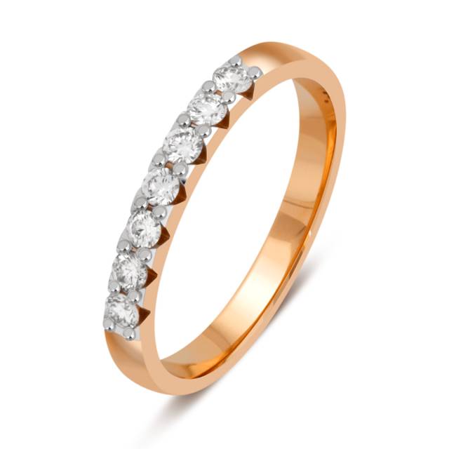 Обручальное кольцо из комбинированного золота с бриллиантами (035863)